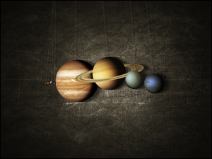 Planety, Układ Słoneczny, Skala