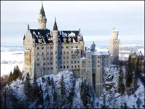 Zamek, Niemcy, Neuschwanstein, Zima