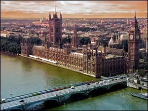 Miasta, Londyn, Most, Big Ben, Panorama