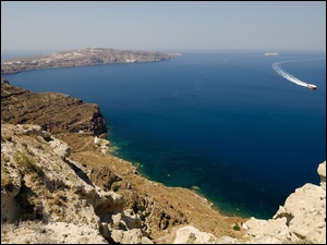 Grecja, Morze, Brzeg, Kamienisty, Santorini