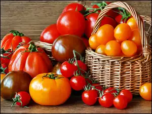 Koszyk, Kolorowe, Różne, Pomidory, Odmiany