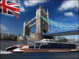 Londyn, Tower Bridge, Statek