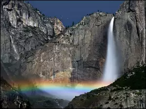 Park Narodowy Yosemite, Góry, Stany Zjednoczone, Tęcza, Stan Kalifornia, Wodospad Yosemite