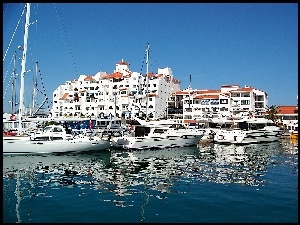 Port, Gibraltar, Jachty, Domy