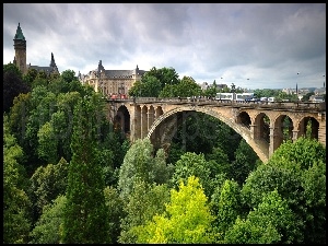 Parku, Luksemburg, Zamek, Most, Fragment