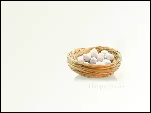 Wielkanoc, koszyk z jajeczkami