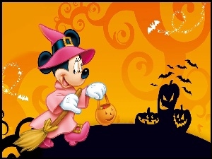 Myszka, Halloween, Miki, Minnie