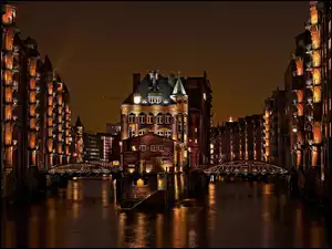 Hamburg, Rzeka, Niemcy, Most