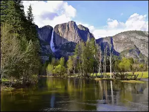 USA, Góry, Las, Rzeka, Park Narodowy Yosemite