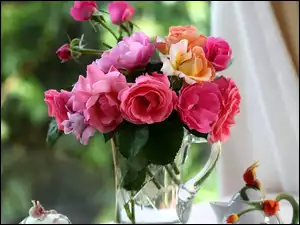 Kwiaty, Wazon, Bukiet, Róż