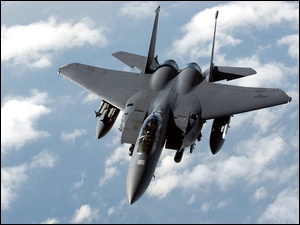 Samolot, Chmury, Myśliwiec, F-16