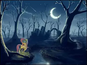My Little Pony, Drzewa, Noc, Księzyc