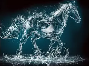 Woda, Abstrakcja, Koń