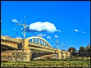 Niebieskie, Rzeka, Most, Poznań, Niebo., św.Rocha, Warta