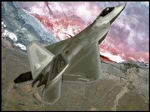 F-22, Wzbijający, Lockheed, Się, Martin