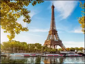 Rzeka, Francja, Wieża Eiffla, Paryż