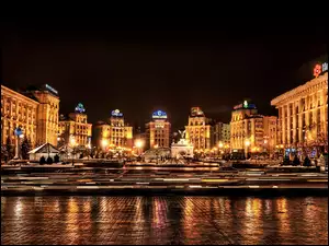 Ukraina, Noc, Kijów, Miasto