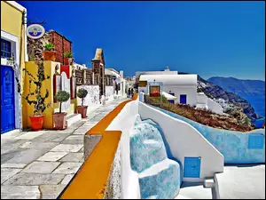 Santorini, Miasteczka, Morze, Fragment