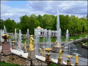 Park, Rosja, Fontanny, Posągi