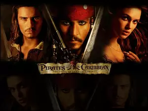Piraci Z Karaibow Orlando Bloom, broń, Keira Knightley, Johnny Depp