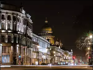 Noc, Sankt Petersburg, Miasto, Rosja, Ulica