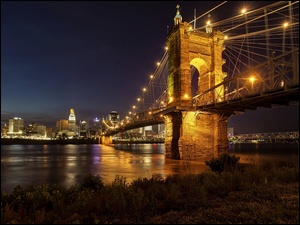 USA, Most, Miasto, Rzeka, Cincinnati