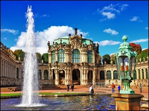 Pałac, Niemcy, Fontanna, Drezno