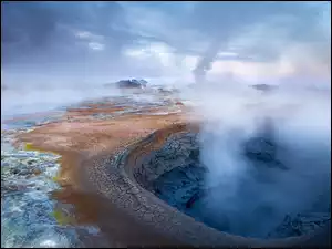 Źródło, Islandia, Geotermalne, Góry