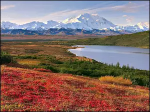 Alaska, Łąki, Góry, Jezioro