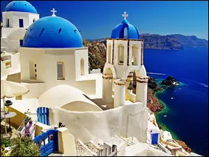 Santorini, Grecja, Morze, Cerkiew