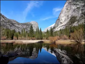 Jezioro, Stany Zjednoczone, Park Narodowy Yosemite, Stan Kalifornia, Góry