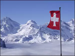Alpy, Zima, Szwajcarskie, Flaga