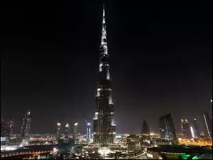 Nocą, Burdż, Fragment, Chalifa, Dubaju