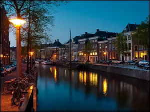 Rzeka, Amsterdam, Nocą