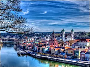 Niemcy, Rzeka, Miasta, Panorama, Passau