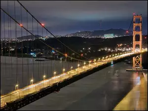 Golden Gate, San, Nocą, Francisco, Most