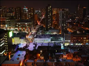 Toronto, Nocą, Panorama, Miasta