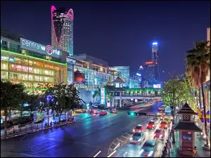 Miasto, Noc, Bangkok, Tajlandia