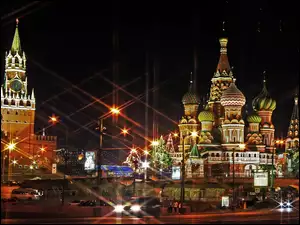 Cerkiew, Rosja, Moskwa, Noc