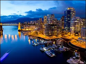 Przystań, Kanada, Most, Vancouver, Jachty