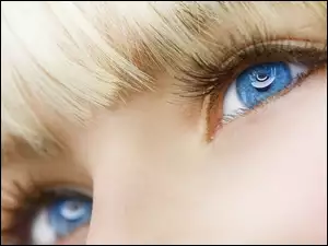 Oczy, Krótka, Piękne, Grzywka, Niebieskie, Blondynka