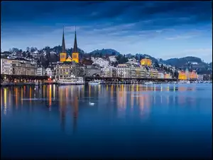 Szwajcaria, Zdjęcie miasta, Lucerna, Jezioro