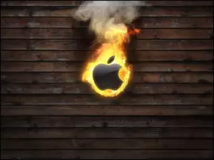 Apple, Deski, Logo, Płomienie