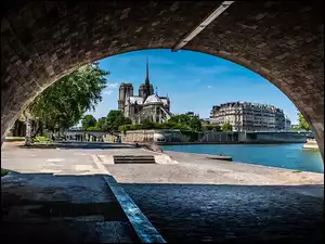 Francja, Katedra, Tunel, Notre Dame, Paryż