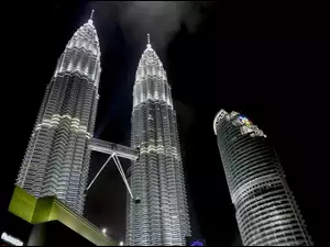 Nocą, Petronas Towers, Kuala Lumpur