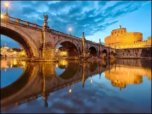 Zamek, Rzym, Most, Włochy, Saint Angelo, Anioła
