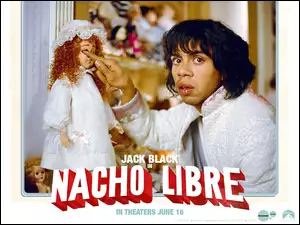 Nacho Libre, napis, Hector Jimenez, lalka