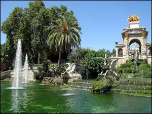 Park, Hiszpania, Fontanna, Barcelona