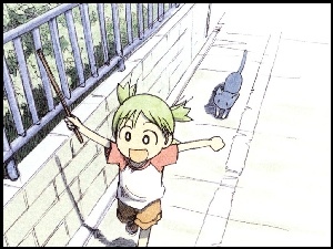 płot, Yotsubato, dziecko, kot