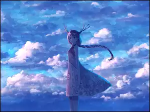Manga, Dziewczyna, Anime, Chmury